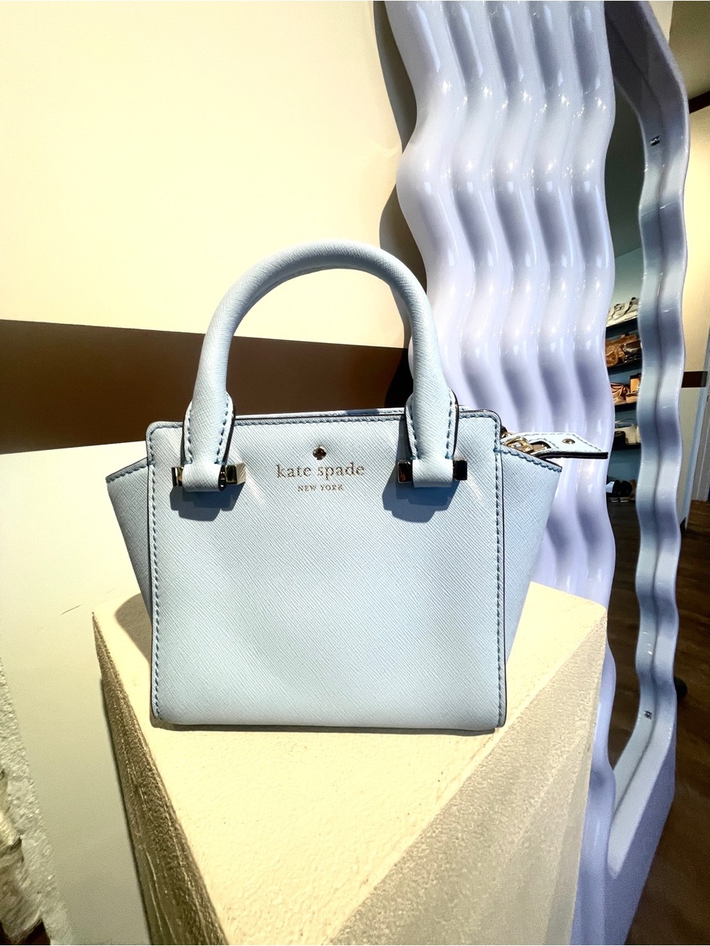 kate spade mini Hayden Baby Blue Leather Crossbody Bag
